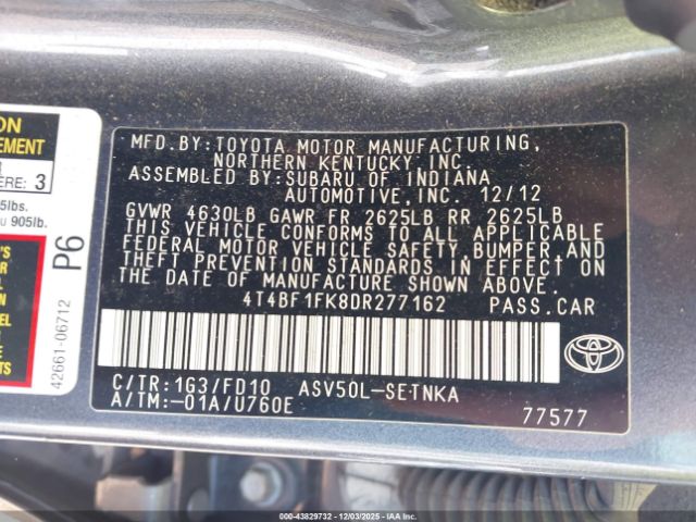 Toyota Camry Le Image 12