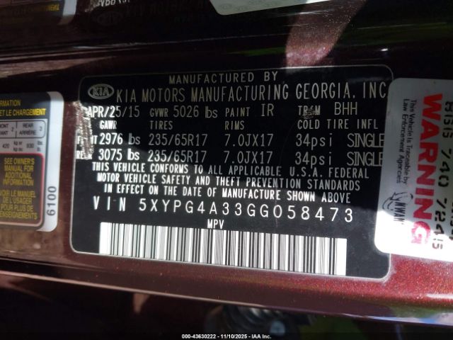 Kia Sorento 2.4l Lx Image 3